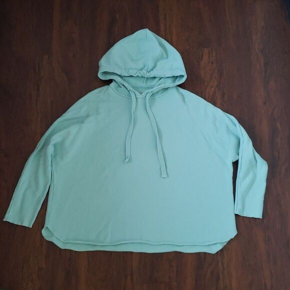 Frank & Eileen Tops - Frank & Eileen Womens Green Chic Feminine Cotton Oversized Hoodie Size Medium